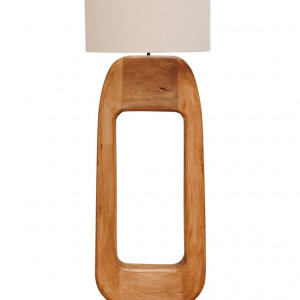 Masai Floor Lamp – Mango Wood & Linen Shade