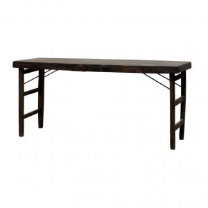 Large Black Folding Console – Teak Wood