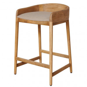 Morgen Counter Stool – Mango Wood & Cotton