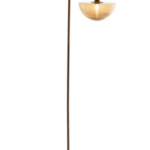 Baylie Wood Print D Brown+Brown Glass Floor Lamp