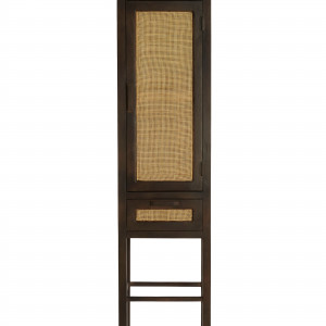 Cabinet With Drawer 45X40X180 Cm Nipos Mango Wood Dark Brown