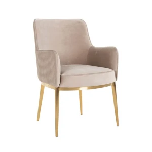 Breeze Khaki Velvet  + Brushed Gold Dining Chair