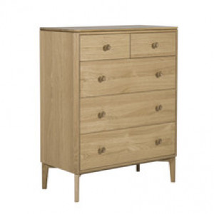 Hadley Medium Chest 5 Drawer - Oak Natural