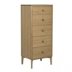 Hadley Tall Chest 5 Drawer - Oak Natural