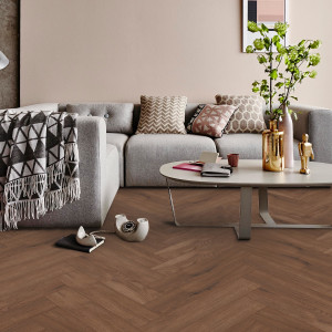 Manor Herringbone Oak Chocolate Brown