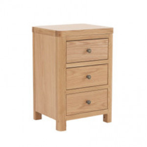 Renata Bedside Table 3 Drawer - Oak