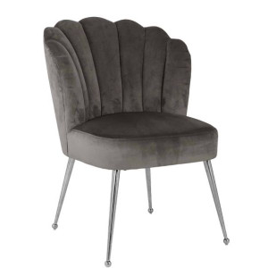 Pippa Stone Dining Chair With Silver Legs