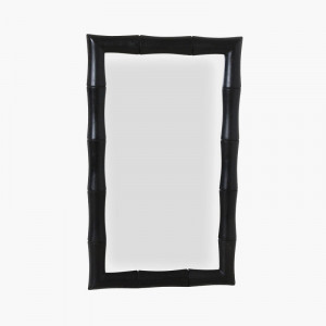 Faux Bamboo Mirror Black