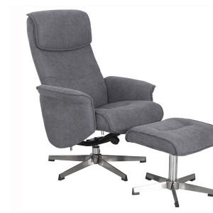 Rayna Grey 1 Seater Recliner with Footstool