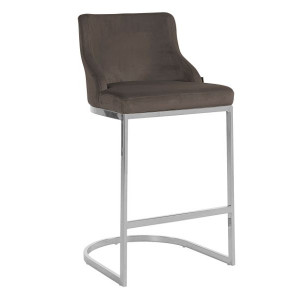 Bolton Stone Bar Stool With Silver Legs