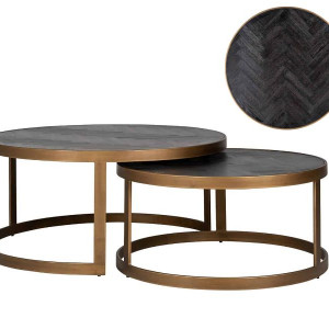 Blackbone Brass Coffee Table- Set of 2