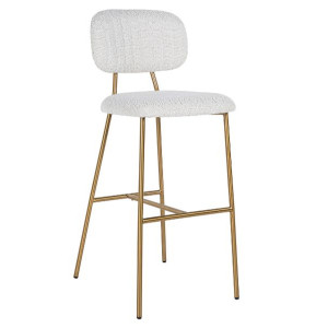 Xenia White Boucle Bar Stool