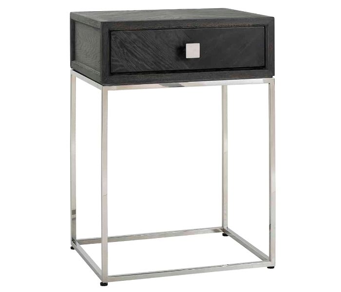 Black on sale silver nightstand