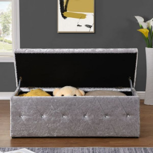 Aurora Crushed Silver Blanket Box