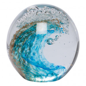 Glass Wave Ball Paperweight