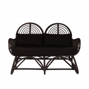 Black Ratan Two Seater Sofa