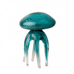 Large Glass Turquoise Jellyfish