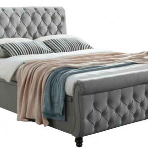 4'6 Morgan Grey Ottoman Bed