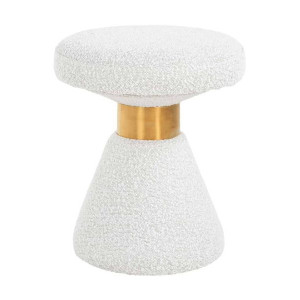 Tribe White Boucle Footstool