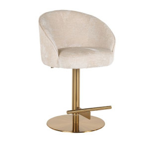 Zabi White Chenille Bar Stool