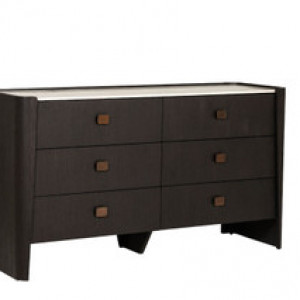 Rhodes Dressing Chest 6 Drawer - Ebony