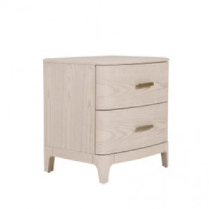 Zahra Bedside Table 2 Drawer - Parisian Cream