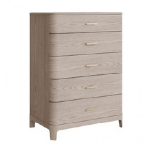 Zahra Tall Chest 5 Drawer - Parisian Cream